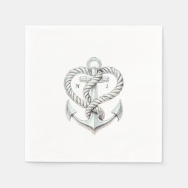 航海のハートロープいかりコースト結婚ーズ スタンダードカクテルナプキン