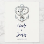 航海のハートロープいかりコースト結婚ーズ ワインラベル (シングルラベル)