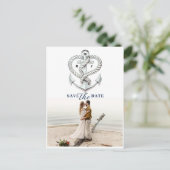 航海のハートロープいかり写真の保存日付 案内ポストカード (スタンド正面)