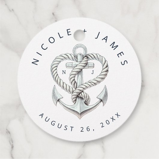 航海のハートロープいかり沿岸海軍結婚ズ フェイバータグ (裏面)