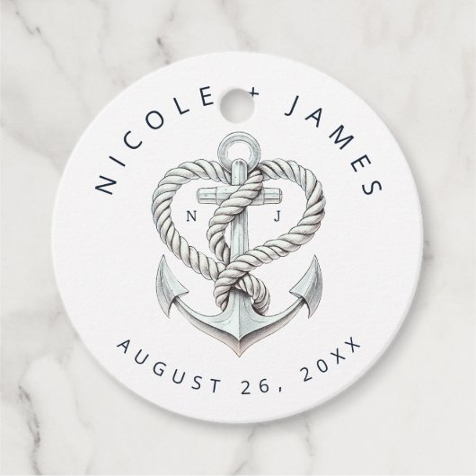 航海のハートロープいかり沿岸海軍結婚ズ フェイバータグ (正面)