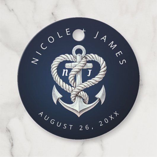 航海のハートロープいかり沿岸海軍結婚ズ フェイバータグ (正面)