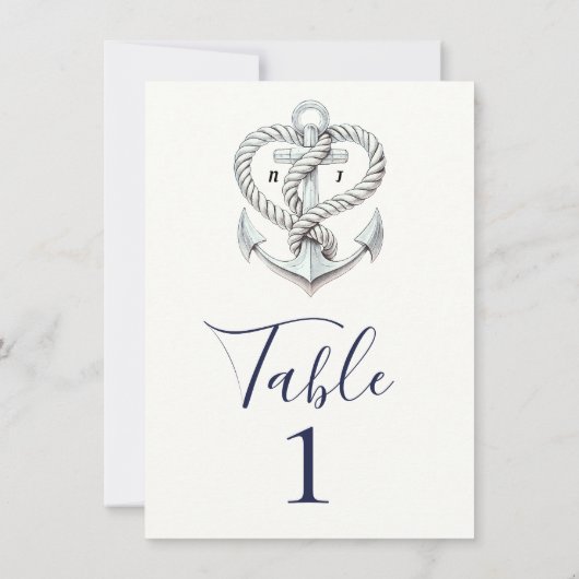 航海のハートロープいかり沿岸表番号 招待状 (裏面)