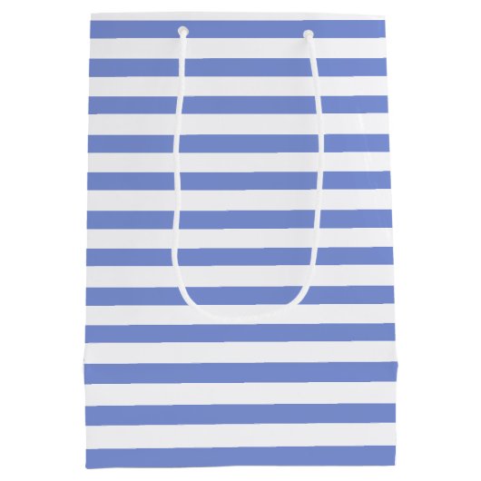 航海のバッグ&ネイビーストライプいかり結婚ズ歓迎 ミディアムペーパーバッグ (裏面)