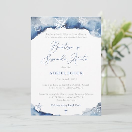 航海のバプテスマの第2の誕生日パーティースペインの 招待状 (スタンド正面)