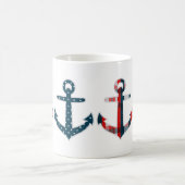 航海のパターン（の模様が）あるいかり コーヒーマグカップ (中央)