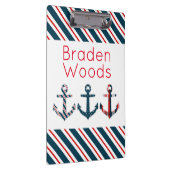 航海のパターン（の模様が）あるパーソナライズされたいかり クリップボード (右)