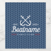 航海のパーソナライズされたボート名ウール ワインラベル (シングルラベル)