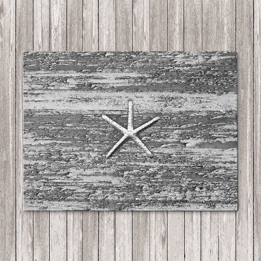 航海のヒトデ風化流木の水彩 ドアマット