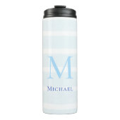 航海のビーチの水の色ストライプのパーソナライズされた タンブラー (正面)