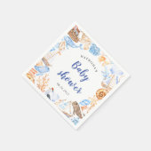 航海のビーチイラストベビーシャワー紙 スタンダードカクテルナプキン (角)