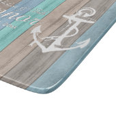 航海のビーチウッドストライプいかり カッティングボード (角)