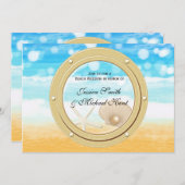 航海のビーチクルーズシーシップ結婚式招待状 招待状 (正面/裏面)