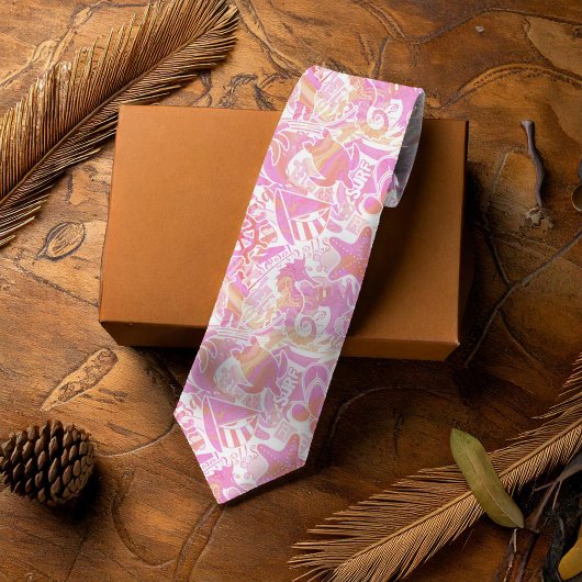 航海のビーチコラージホットピンクID840ネックタイ ネクタイ