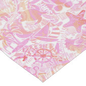 航海のビーチコラージホットピンクID840 ショートテーブルランナー (コーナー)