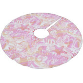 航海のビーチコラージホットピンクID840 ブラッシュドポリエステルツリースカート (アングル)