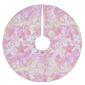 航海のビーチコラージホットピンクID840 ブラッシュドポリエステルツリースカート (正面)