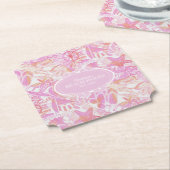 航海のビーチコラージホットピンクID840 ペーパーコースター (アングル)