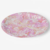 航海のビーチコラージホットピンクID840 ペーパープレート (アングル)