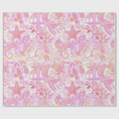 航海のビーチコラージホットピンクID840 ラッピングペーパー (フラット)