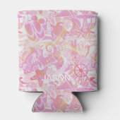 航海のビーチコラージホットピンクID840 缶クーラー (裏面)