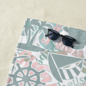 航海のビーチコラージュセージID840 ビーチタオル (インサイチュ)