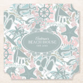 航海のビーチコラージュセージID840 ペーパーコースター (正面)