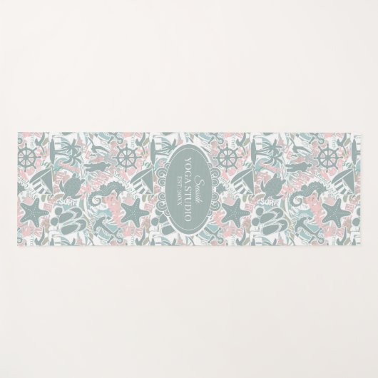 航海のビーチコラージュセージID840 ヨガマット (正面(横))