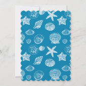 航海のビーチシェルアクアホワイトブライダルシャワー 招待状 (裏面)
