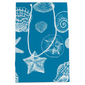 航海のビーチシェルアクアホワイト ミディアムペーパーバッグ (正面)