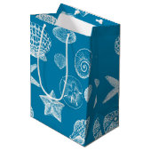 航海のビーチシェルアクアホワイト ミディアムペーパーバッグ (正面アングル)