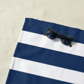 航海のビーチストライプの付きタオル ビーチタオル (インサイチュ)
