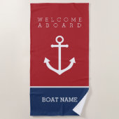 航海のビーチタオルにいかり ビーチタオル (正面)