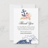 航海のビーチテーマブライダルシャワー サンキューカード (正面)