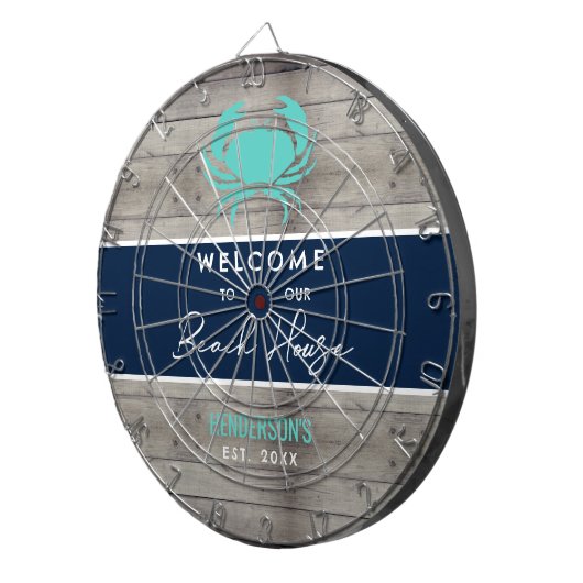 航海のビーチハウス素朴ウッドファミリーカスタム ダーツボード (正面右)
