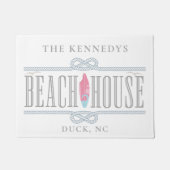 航海のビーチハモノグラムのウス名 ドアマット (正面)