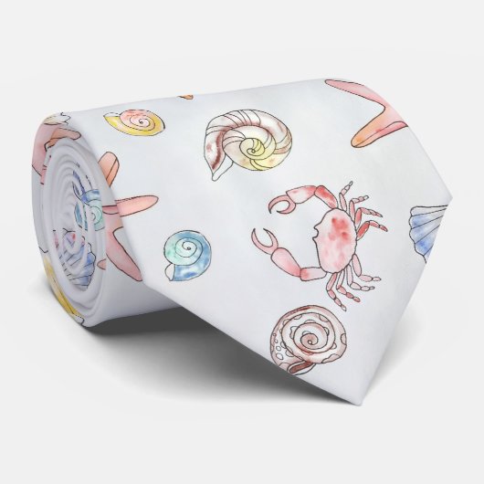 航海のビーチヒトデ帆走いかり模様 ネクタイ (ロール)