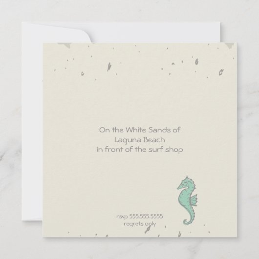 航海のビーチブルーハートノットウェディング招待 招待状 (裏面)