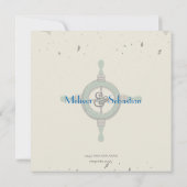 航海のビーチブルーハートノット日付の保存 セーブザデート (裏面)