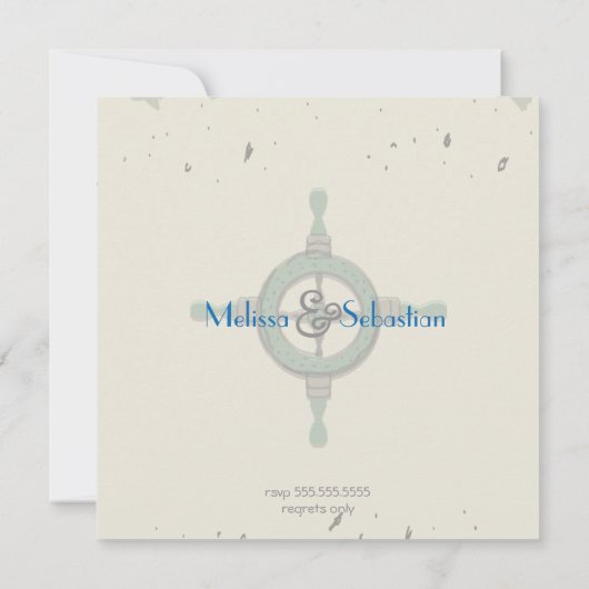 航海のビーチブルーハートノット日付の保存 セーブザデート (裏面)