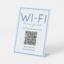 航海のビーチブルーWi-Fi QRコードゲストテーブルサイン