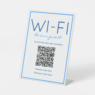 航海のビーチブルーWi-Fi QRコードゲストテーブルサイン 台座サイン