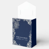 航海のビーチホワイトレースのネイビー結婚ブルー フェイバーボックス (オープン)