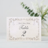 航海のビーチヴィンテージ結婚式テーブル番号カード 招待状 (スタンド正面)