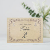 航海のビーチヴィンテージ結婚式テーブル番号カード 招待状 (スタンド正面)