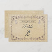 航海のビーチヴィンテージ結婚式テーブル番号カード 招待状 (正面/裏面)