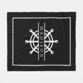 航海のビーチ名 フリースブランケット (正面(横))