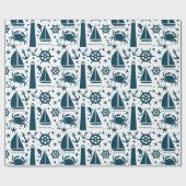 航海のビーチ模様の包み紙 ラッピングペーパー (フラット)