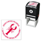 航海のビーチ海ロブスター差出人住所 セルフインキングスタンプ (インサイチュ)