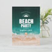 航海のビーチ海水モダン50誕生日 招待状 (スタンド正面)